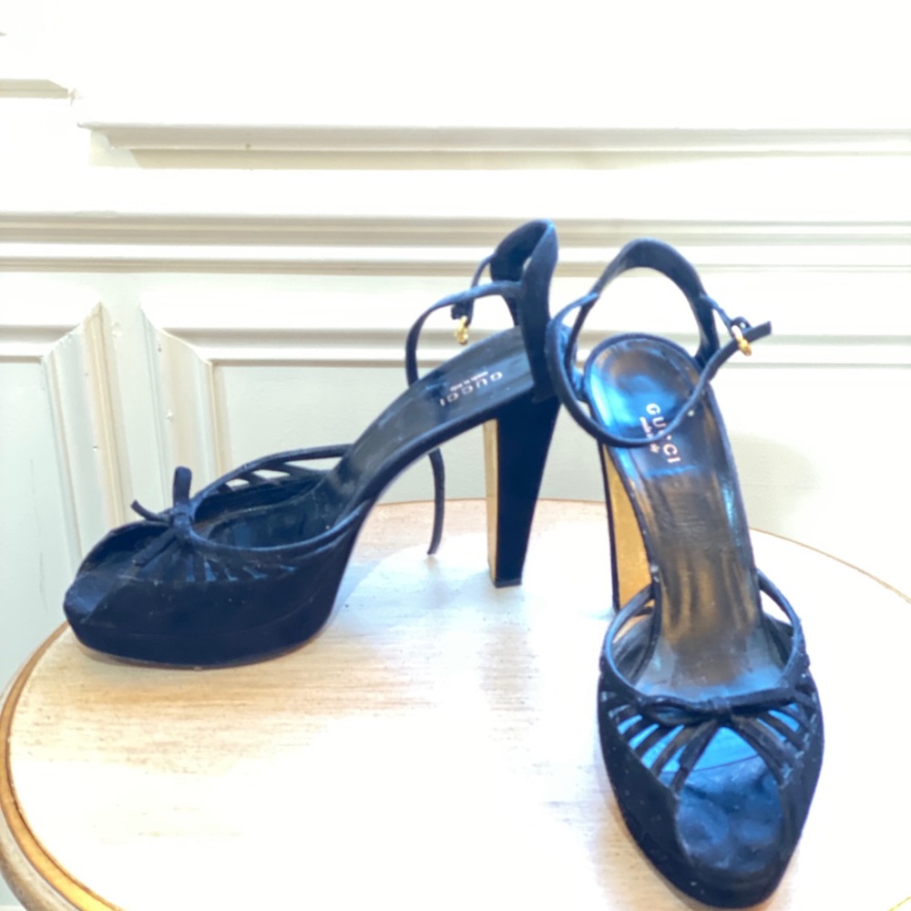 Gucci shoes black heels sandals platform black 10 - Picture 4 of 4